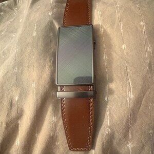 CHAOREN Mens Leather Ratchet Belt - BROWN Customizable Fit, Effortless Style 38"